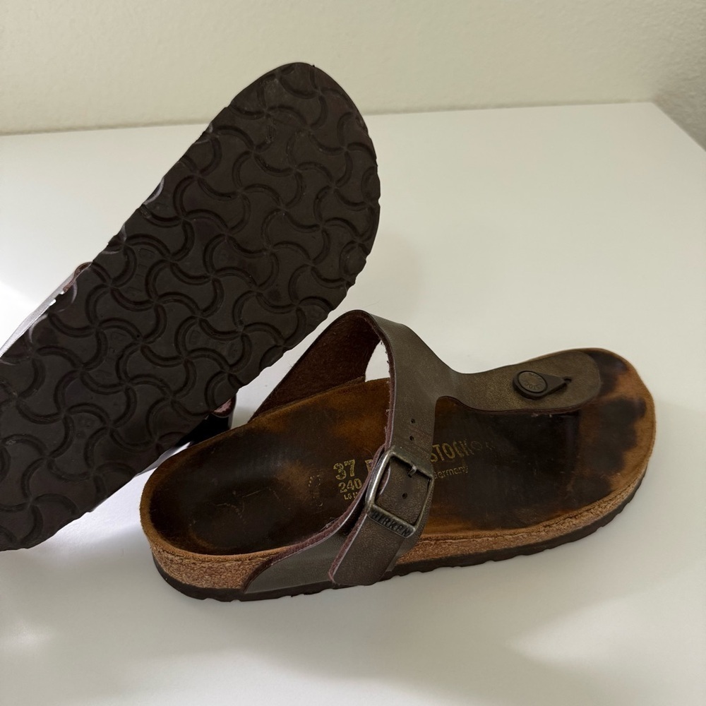 Birkenstock Gizeh Oiled Leather Bronze Sandals Women’s Size 37 - Picture 8 of 10
